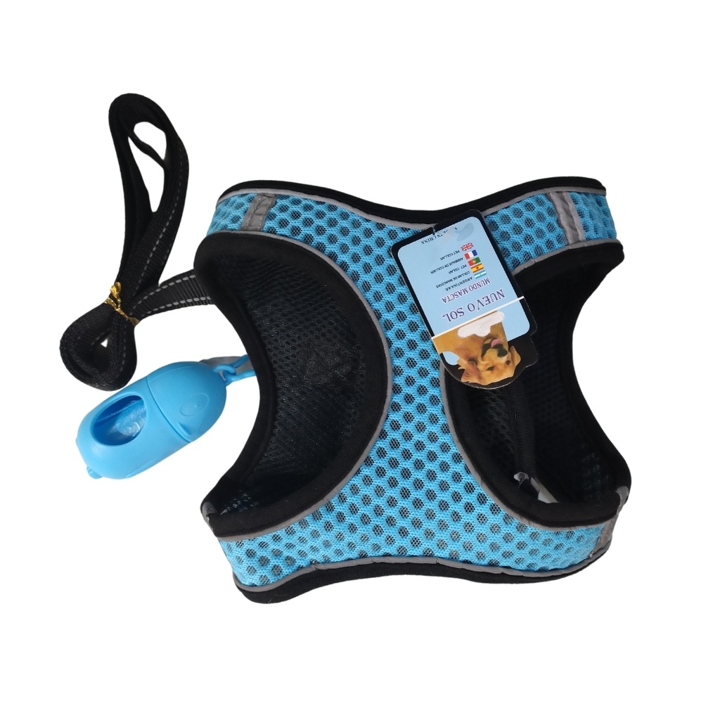 Conjunto arnés y correa aireado con huesito L