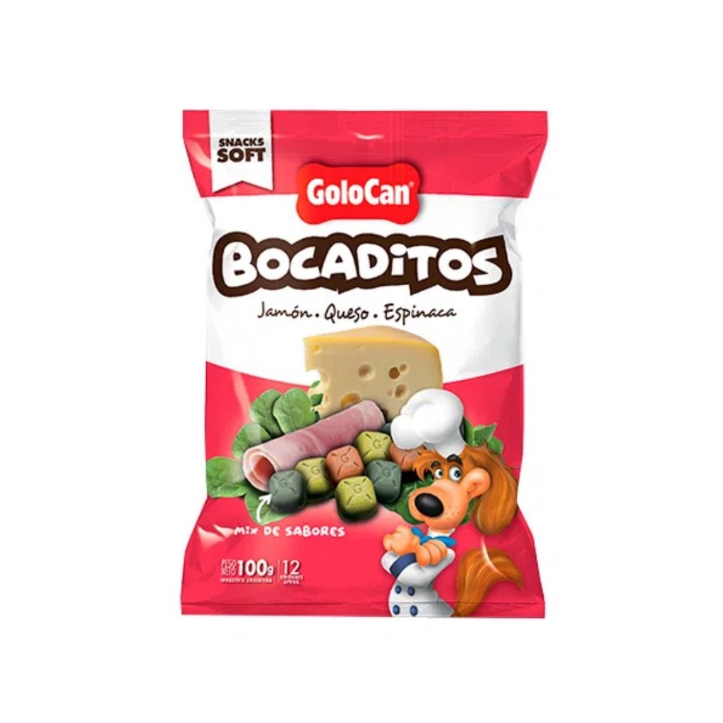 Golocan bocadito fino jamón queso y espinaca x 100gr