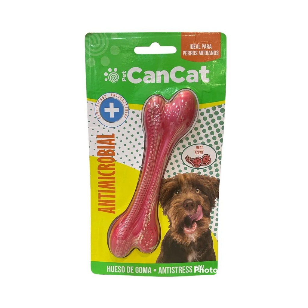 Hueso de goma antimicrobial carne 14cm