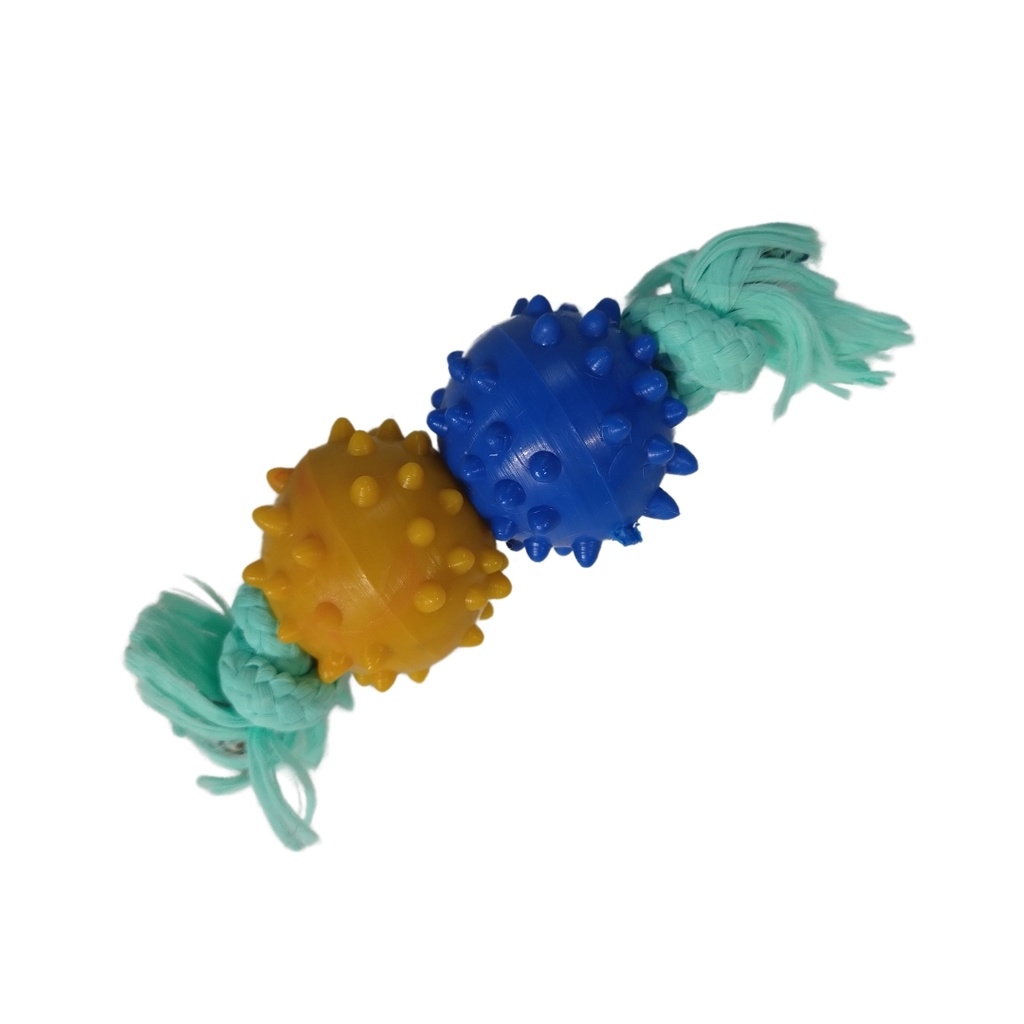 Hueso de hilo con 2 pelotas con pinches