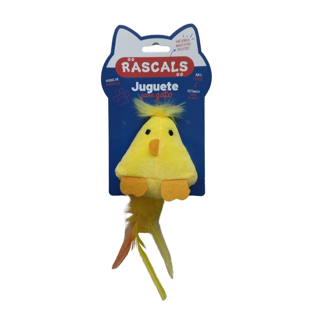 Juguete pollito amarillo para gato