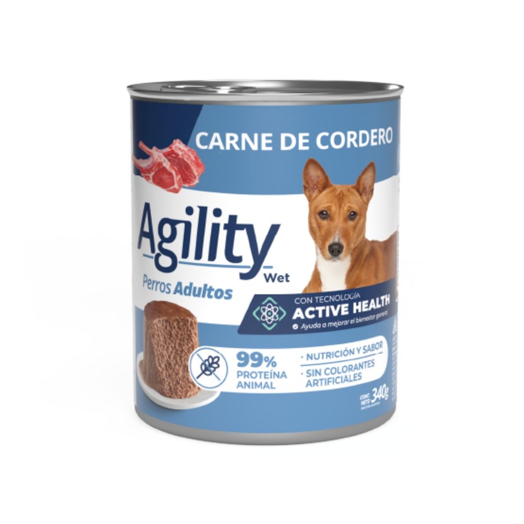 Lata Agility Dog Adulto Cordero x 340 gr