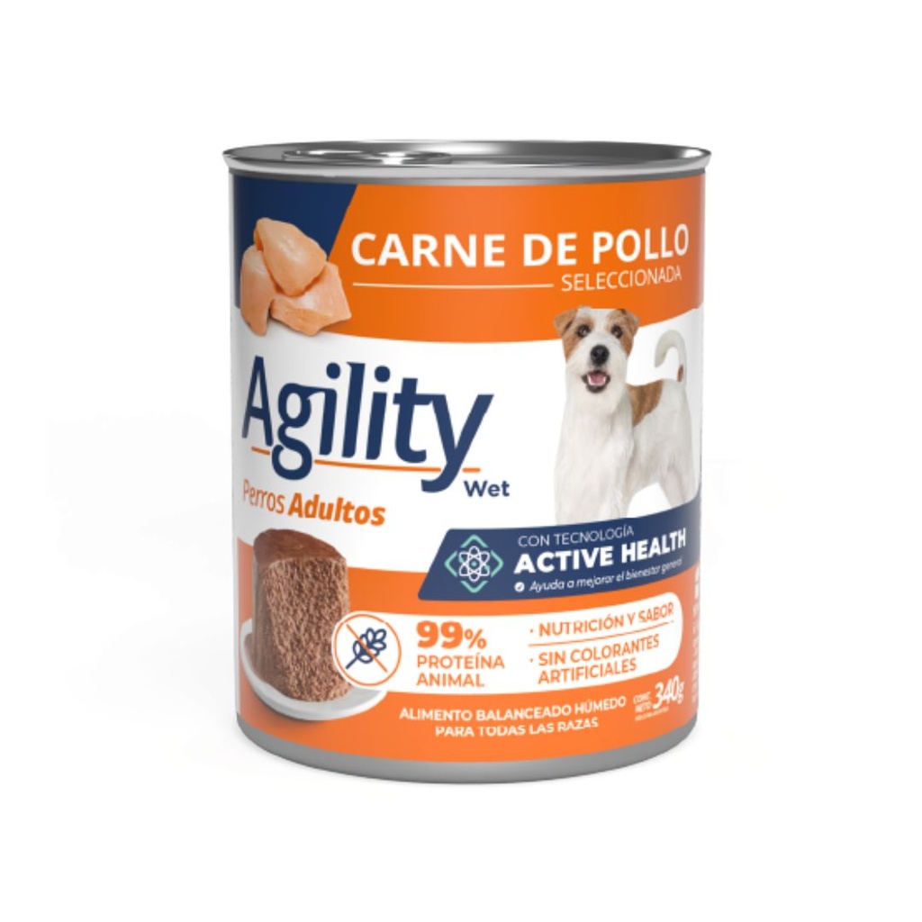 Lata Agility Perro Pollo x 340 gr
