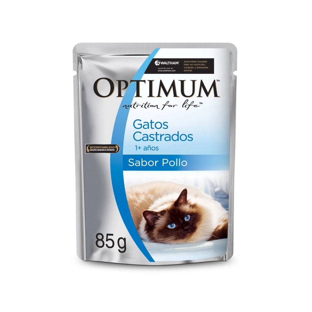 Pouch Optimum Cat Castrados Pollo x 85gr