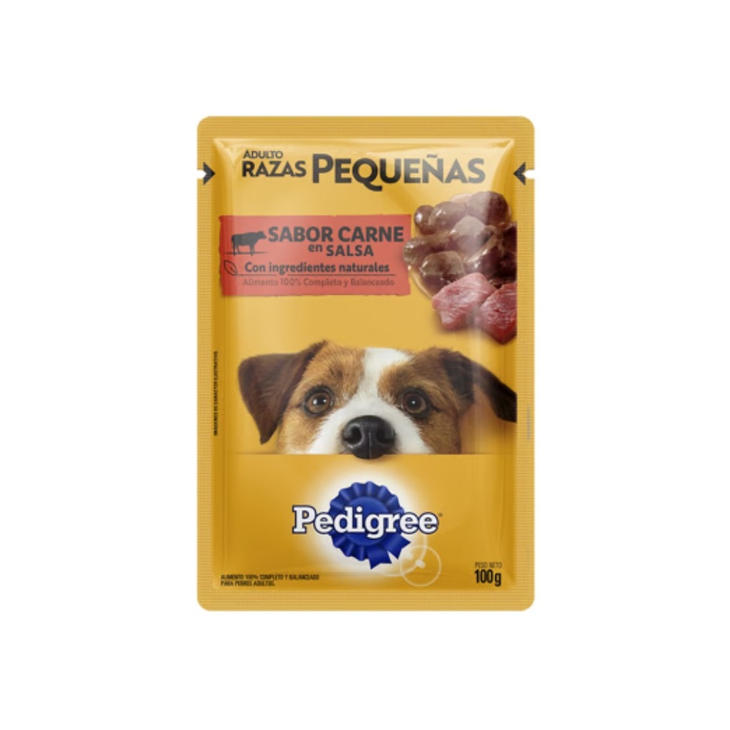 Pouch Pedigree Adulto Razas Pequeñas Carne x 100gr