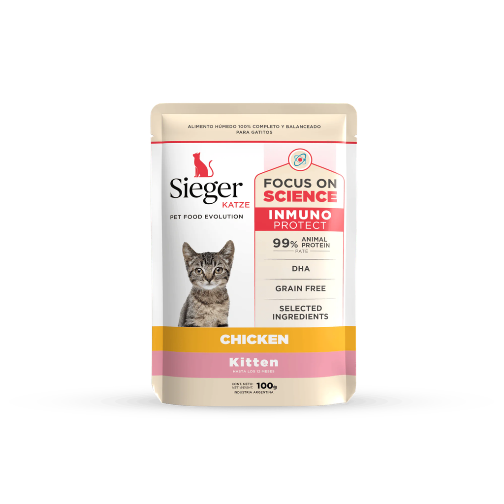Pouch Sieger Katze Kitten WET Pollo x 100 gr