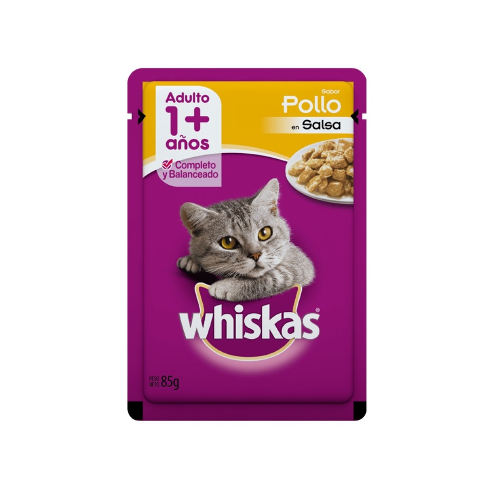 Pouch Whiskas Adulto Pollo Salsa x 85gr