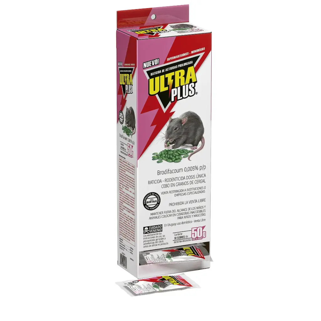 Ultra Plus raticida caja 30 unidades x 50gr