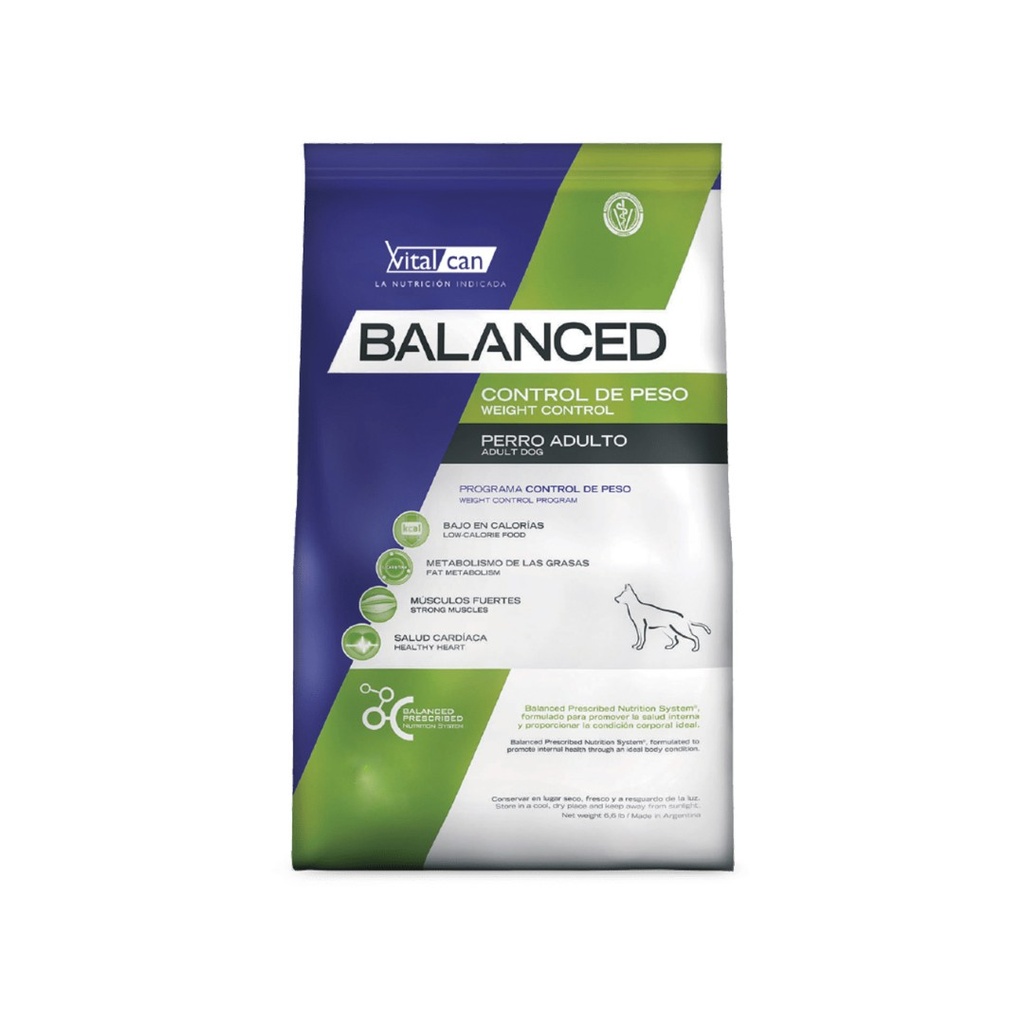 Vital Balanced Dog Control de Peso x 20kg