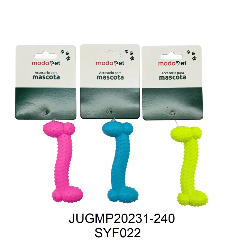 Hueso curvo mordillo con pinches flúo