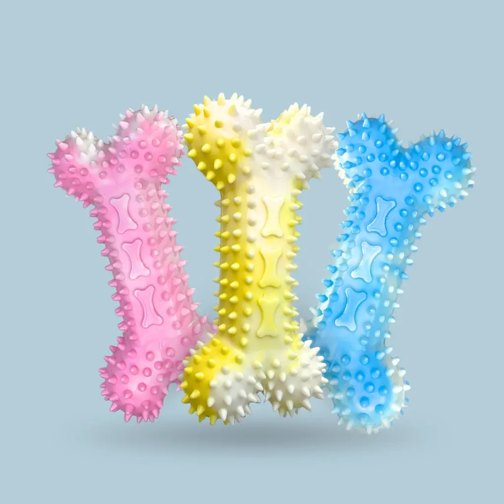 Mordillo hueso con púas bicolor