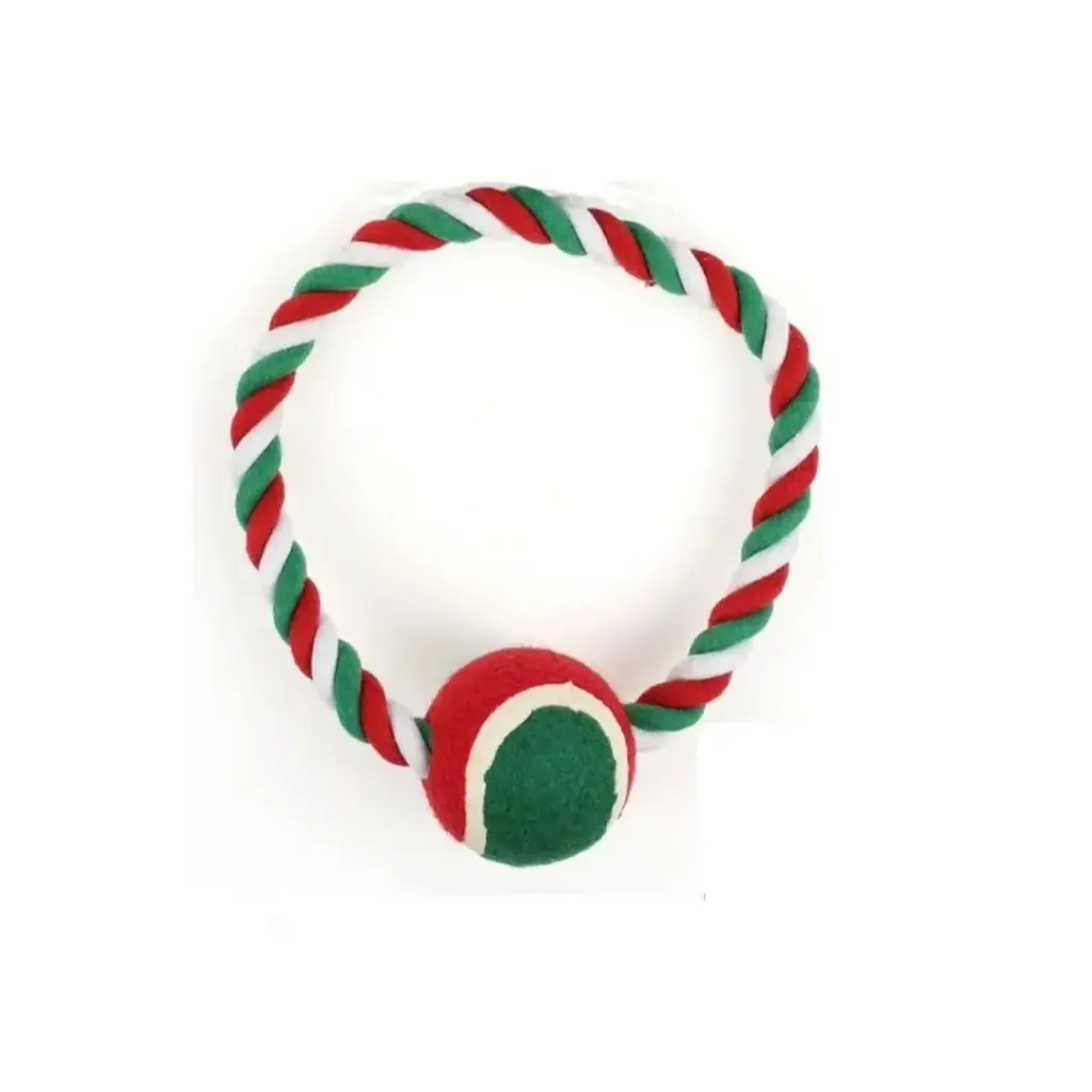 Soga de algodón navideña con pelota