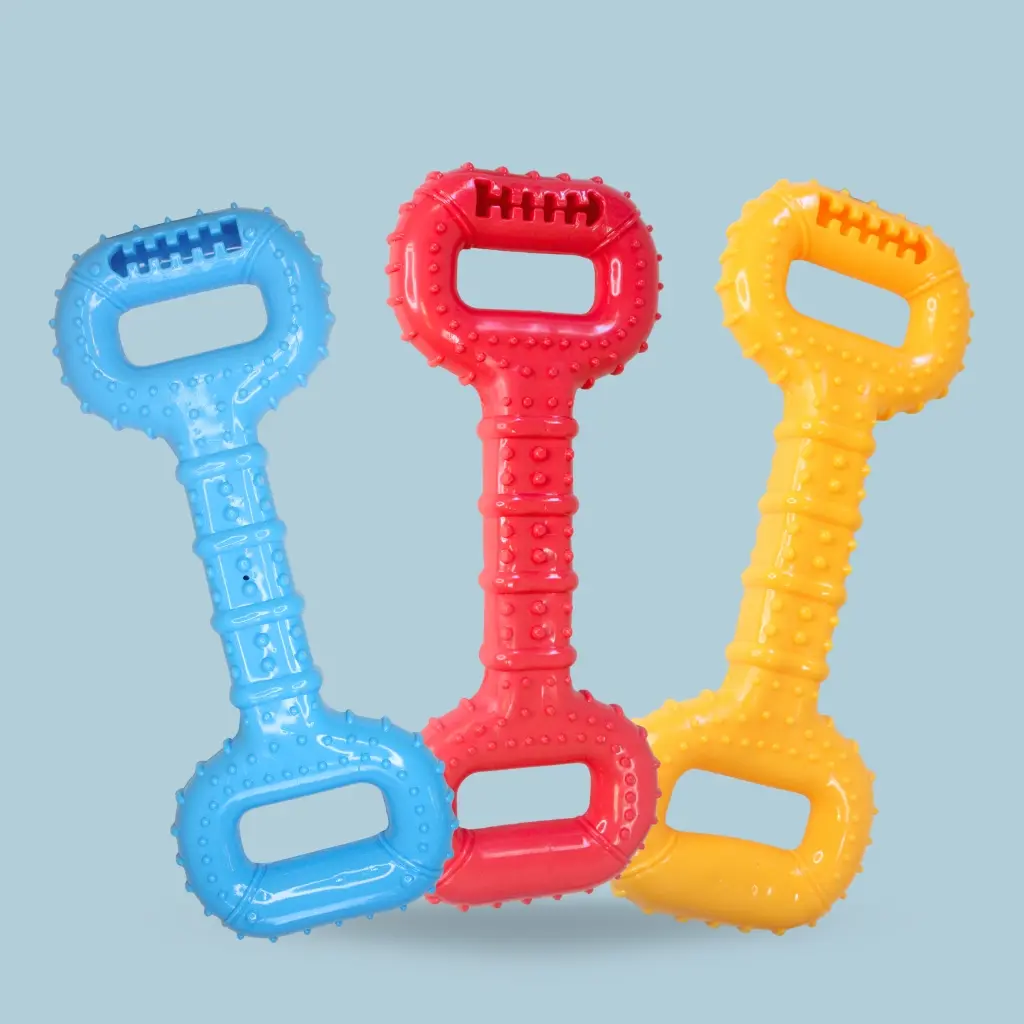 Juguete mordillo hueso largo dosificador 29x12cm