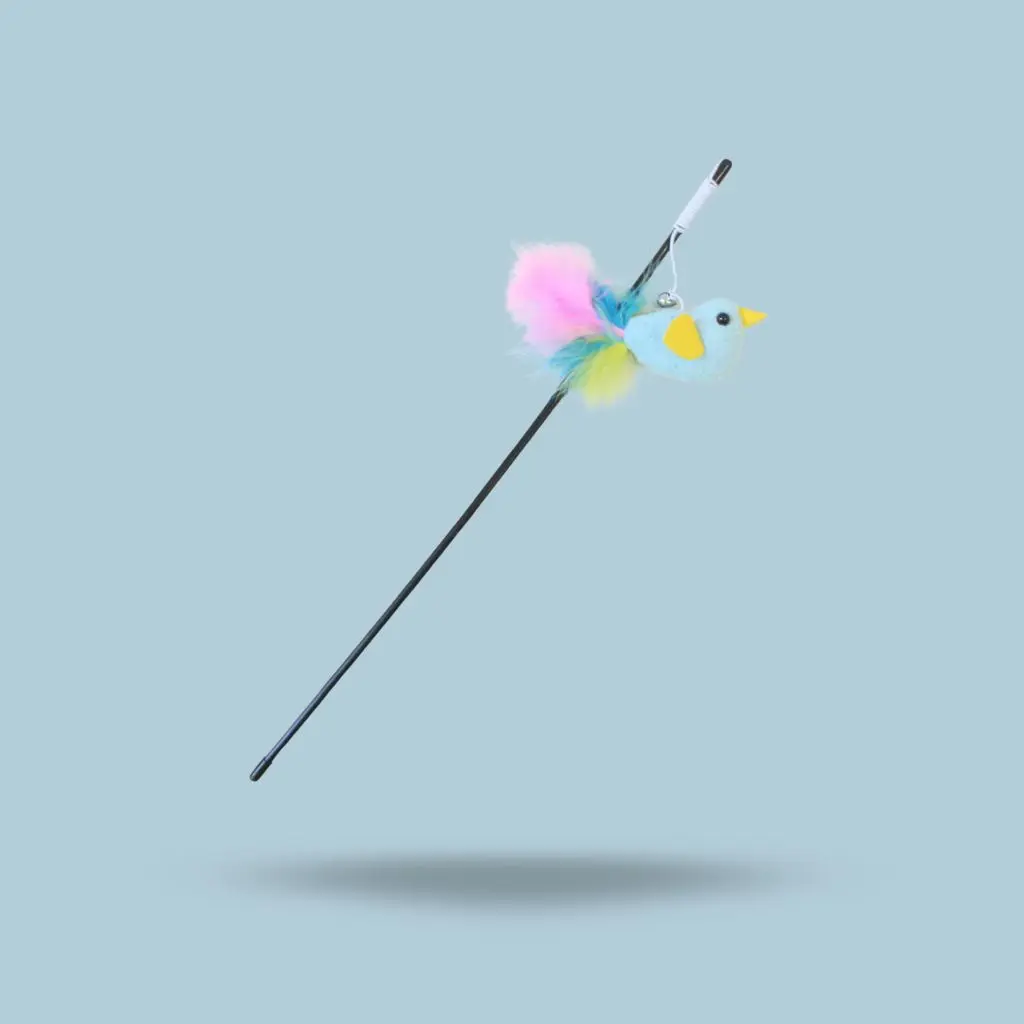 Cañita para gato plástica pájaro