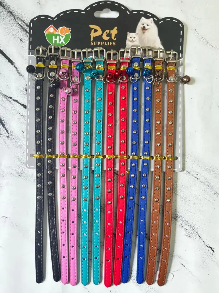 Collar para gato cuerina con 11 puntos
