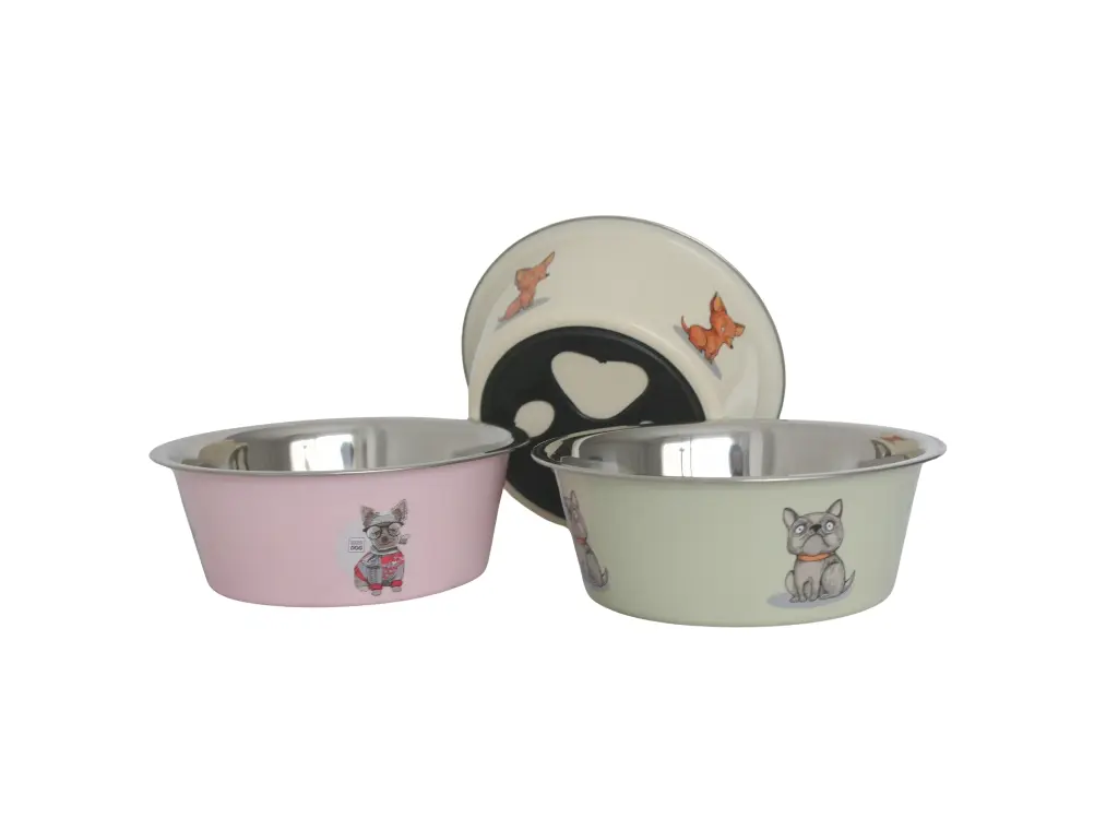 Comedero de acero con huella 14cm