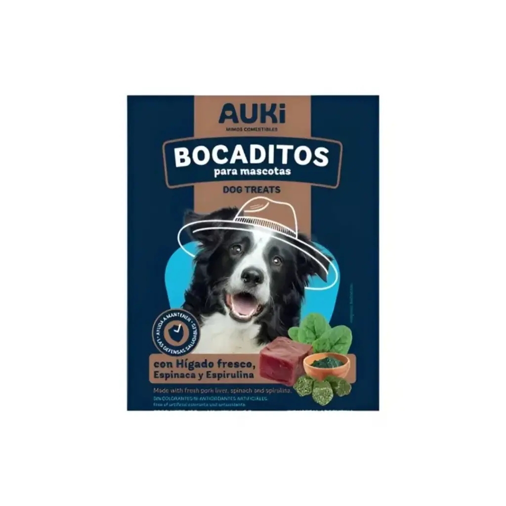 Auki bocaditos Hígado Espinaca y Espirulana x 100gr