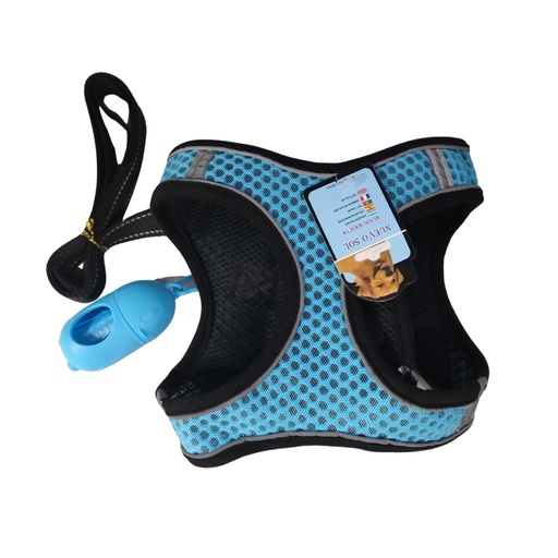 [8688201105155M] Conjunto arnés y correa aireado con huesito M