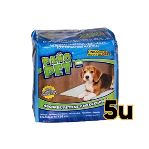 [PAÑOPET5] Pañopet Mini 45x55cm 5 unidades