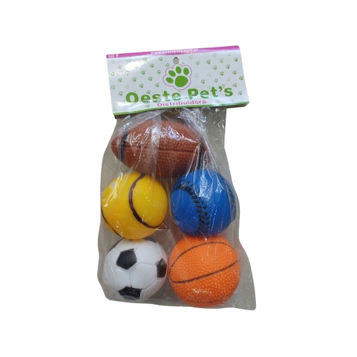 [PET7980] Pelotas de vinilo surtida x 5 unidades