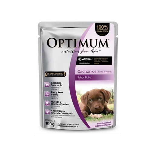 [OSPC001] Pouch Optimum Cachorros Sabor Pollo x 100gr