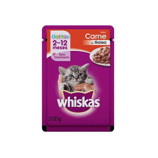 [CWPGC12] Pouch Whiskas Gatito Carne Salsa x 85gr