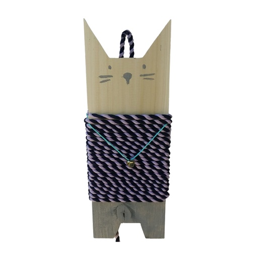 [PD1] Rascador madera y soga cara de gato