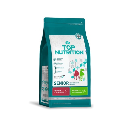 [7874] Top Nutrition Dog Adult Senior Med y Large x 3kg