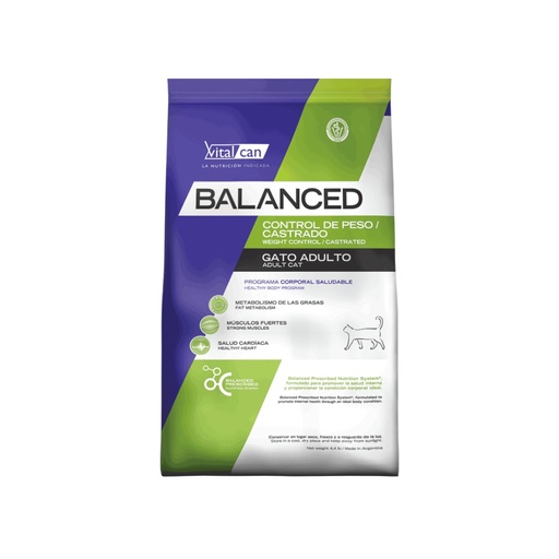 [21707] Vital Balanced Cat Control de Peso/Castrados x 2kg