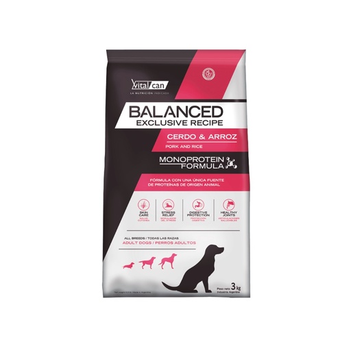 [11934] Vital Balanced Dog Cerdo Arroz x 3kg