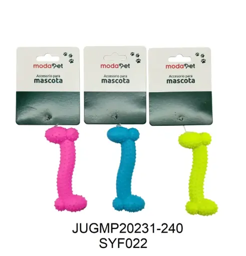 [6968222120231] Hueso curvo mordillo con pinches flúo
