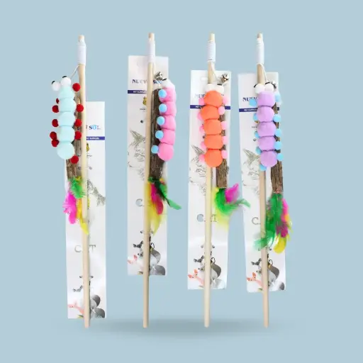 [313594] Cañita para gato gusano con cola