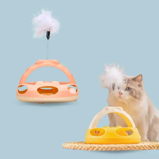 [8688250312221] Juguete gato canasto con pluma