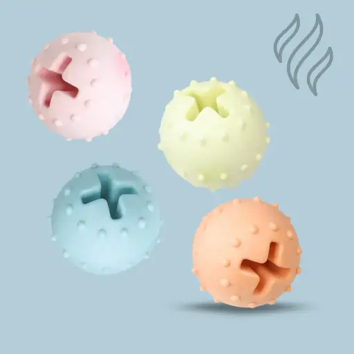 [8688250529322] Mordillo pelota con puntos dosificadora color pastel