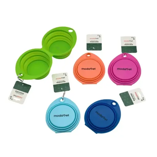 [6937241106038] Comedero de latex plegable doble 350ml c/u