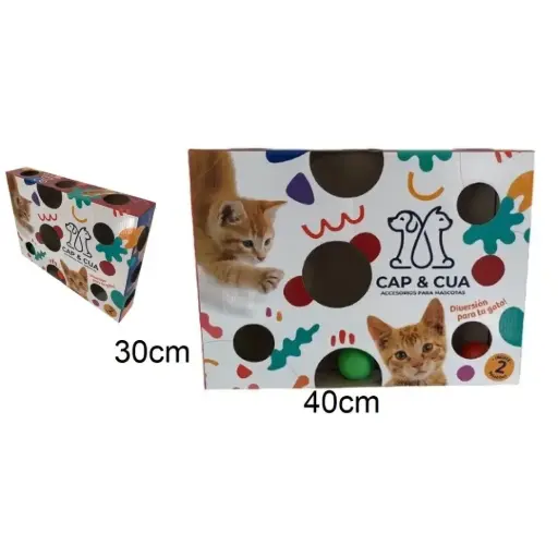 [7798172022168] Juguete gato cartón y pelota CapCua